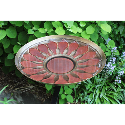 African Daisy Birdbath with Rail Mount Bracket