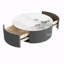 Table basse ronde moderne mobile avec roulettes, 2 tiroirs-2052296077
