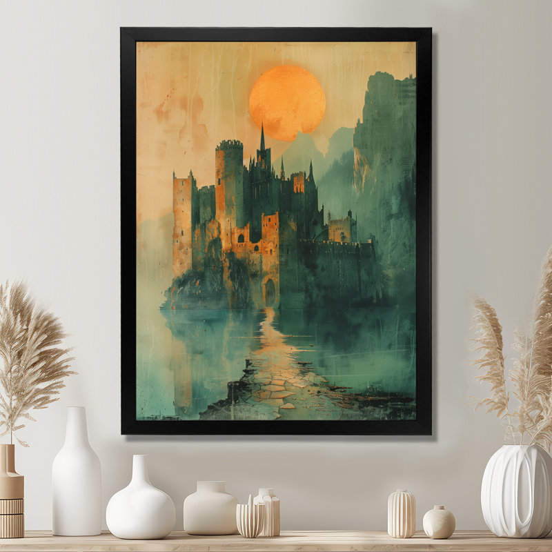Décoration murale Tanesha - Châteaux, Toile encadrée noire simple, H 40 po x l 30 po x P 1,5 po
