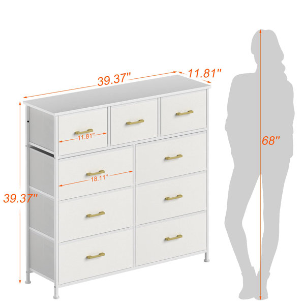 Latitude Run® Hineefah 9 Drawer Chest, Wood Storage Dresser