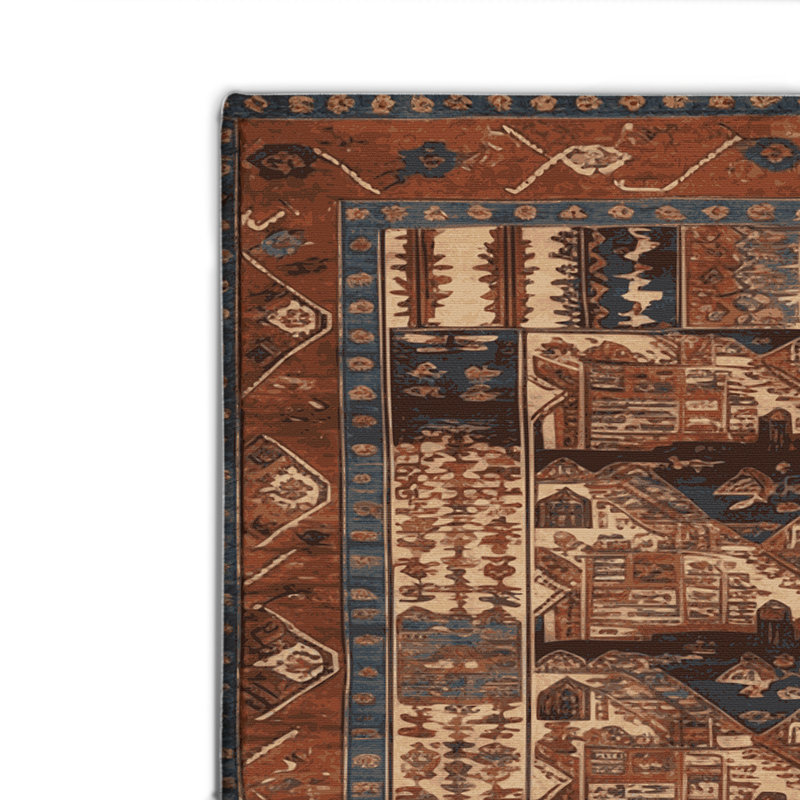 Tapis turc intérieur et extérieur brun, Rectangle 4pi x 6 pi