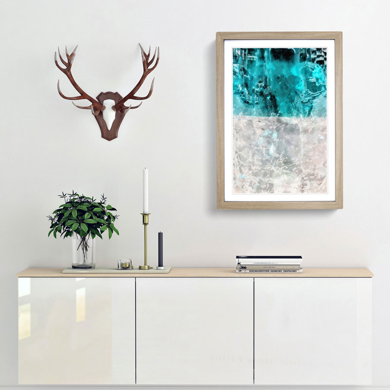 Wash over Me in Abstract - Picture Frame Graphic Art Print, 76cm H x 50cm W x 2cm D, Oak