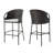 Outdoor 31" PE Rattan Barstools With Waterproof Cushions, Set Of 2, Multibrown