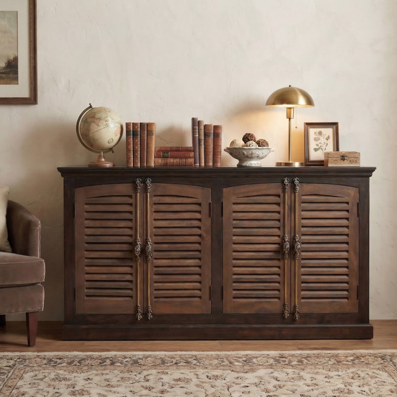 4-door Shutter Solid Wood Sideboard