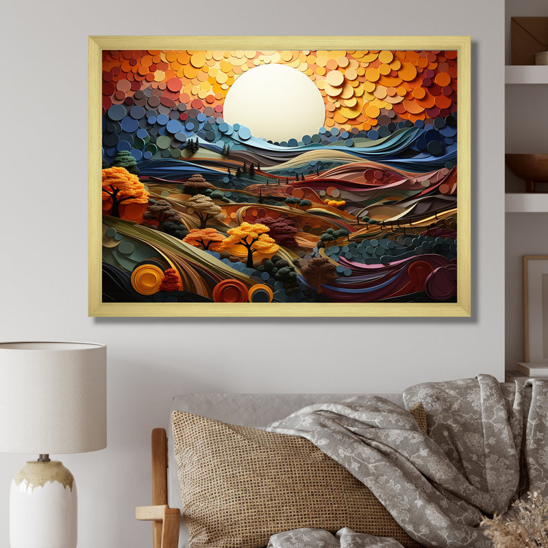 «Countryside Fusion Unveilé I» sur toile, Cadre doré simple, H 24 po x l 32 po x P 1 po