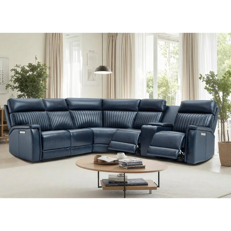 6 pièces, 3 fauteuils inclinables modulaires en cuir inclinables, appui-tête électrique et lombaire 