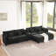 Canapé d'angle modulaire en L avec méridienne réversible, tiroir de rangement, port USB, noir à 6 places-1494159463