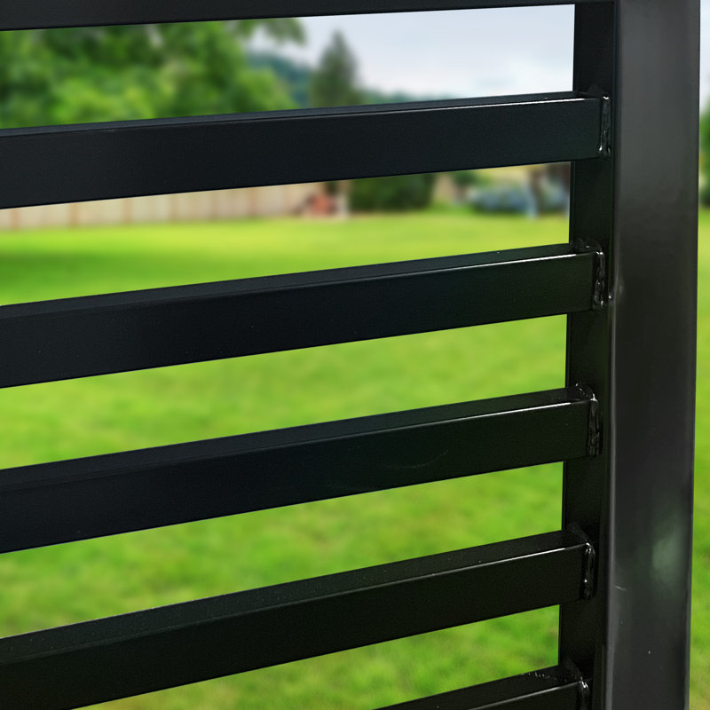 Florence Style Black Galvanized Steel Pedestrian Gate 5 x 4 ft