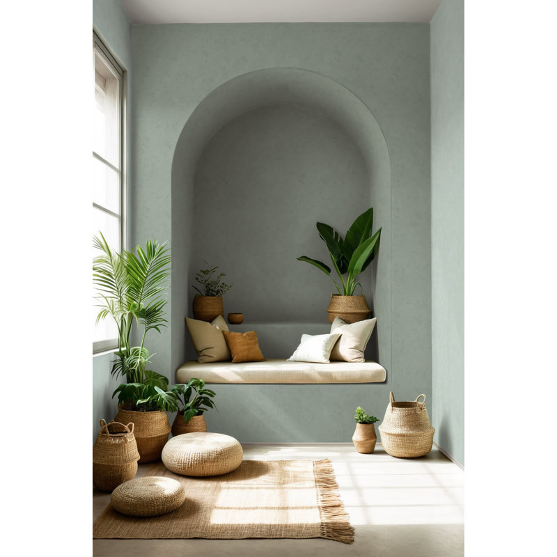Terra Collection Subtle Plaster Wallpaper Roll, Silver