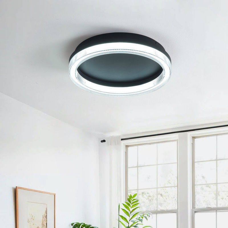 Plafonnier encastré 30 W à DEL, à intensité variable, métal noir et résine, 6000 K, certifié ETL, 3300 lumens, 120 V