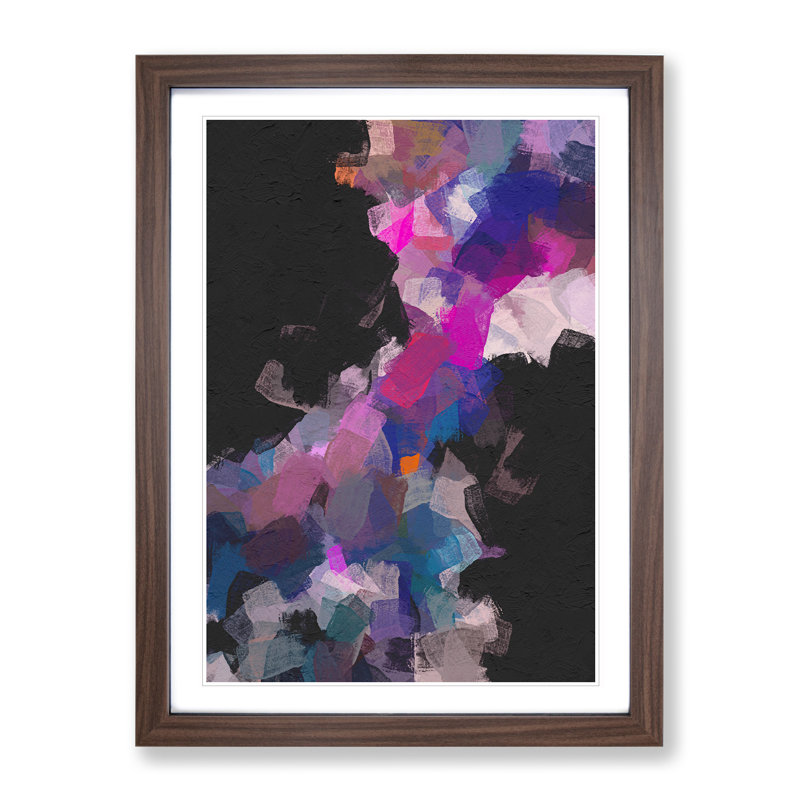 Lullaby Abstract - Framed Print, 34cm H x 25cm W x 2cm D, Walnut