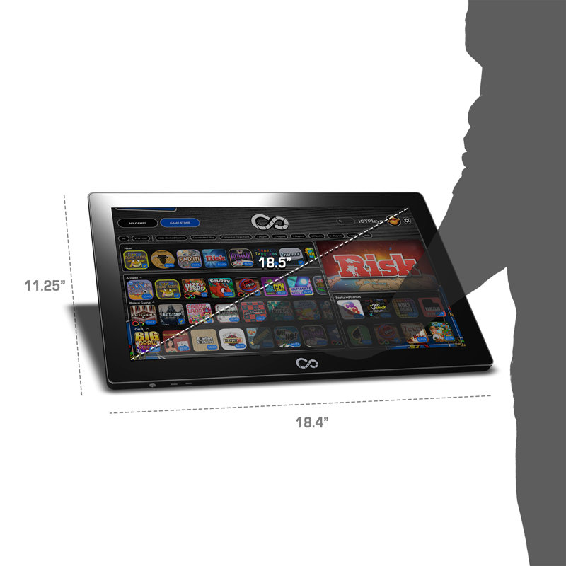 Black 18.5" Wi-Fi Handheld Video Game Console with Dual Speakers