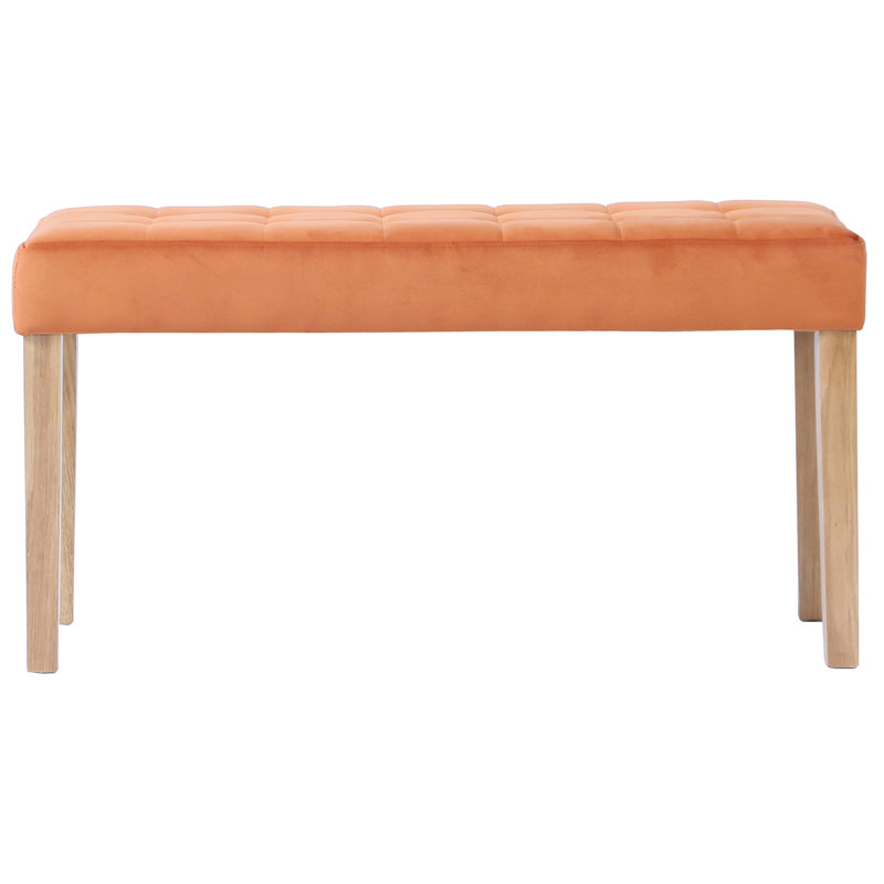 Velvet Bench, Orange, 48 cm H x 90 cm W x 35 cm D