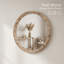 Miroir mural vintage rétro rustique avec cadre en bois vieilli et détail de rivet