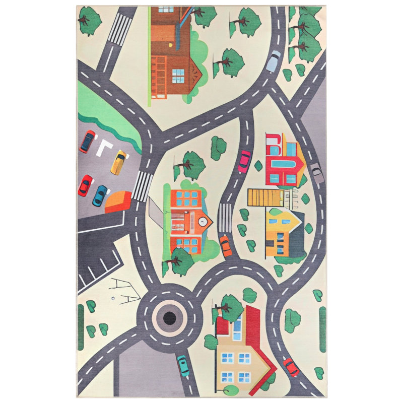 Tapis de couloir d'intérieur ou de salle à manger Polson City, Rectangle 6 pi x 9 pi
