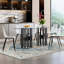 Ensemble de table de salle à manger ovale en verre trempé clair de luxe avec chaises transparentes-130417652-130417653-130417657
