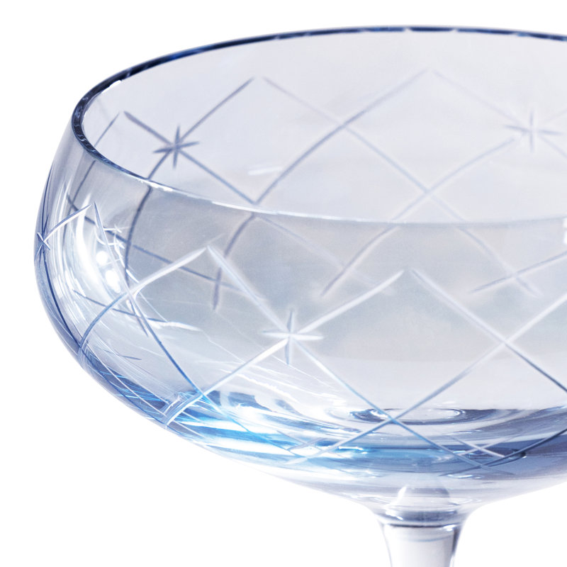 Verres coupés à la main Audrey, Éclat bleu