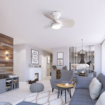 58CM Classic Three ABS Blades Ceiling Fan With LED Lights