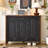 Black&Walnut Solid Wood Shoe Storage Bench