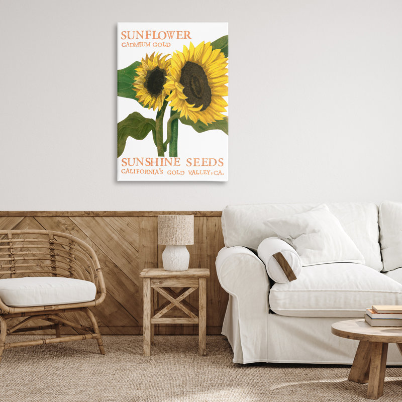 «Sunflower Seeds Design», art mural sur toile par Nancy Overton, H 36 po x l 24 po