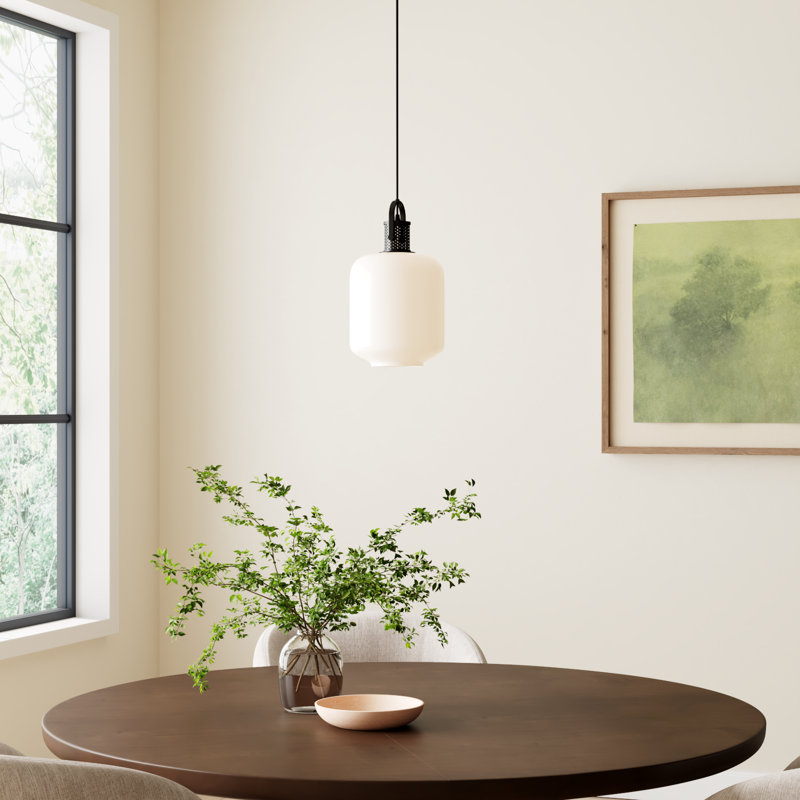Bayley Single Light Glass Steel Dimmable Pendant