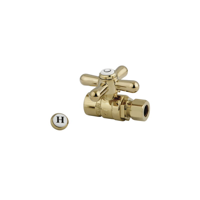 Straight Supply Stop, Polished Brass