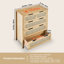 Commode 4 tiroirs en rotin naturel H 35,43 po x l 29,53 po x P 15,75 po 4 pièces