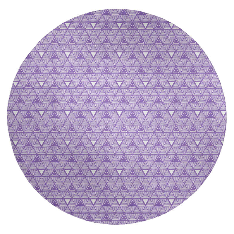 Chenille Geometric Indoor Rug, Round 5'