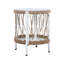 Table d'appoint d'extérieur 17,22 "avec essence bohémienne, plateau en corde tissée et structure thermolaquée pour les décors en bord de piscine