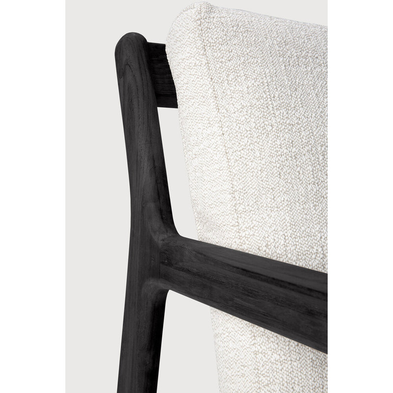 Jack Outdoor Teak Lounge Chair, Teak Black/Off White