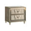 Camel And 2 Nightstand With Led Dual - Soft Glow From Led, Fully Upholstered In Velvet, Clear Tempered Glass Top, Built-in Ports, Felt-lined Drawer, Solid Engineered Wood Build