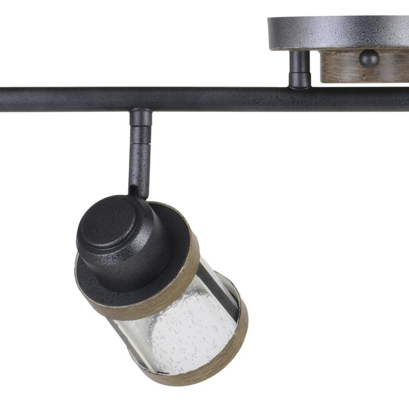 Iron & Distressed Faux Wood 4-Light Track Light