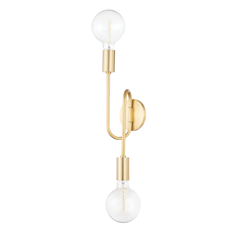 Zani 2 Light Wall Sconce, Aged Brass