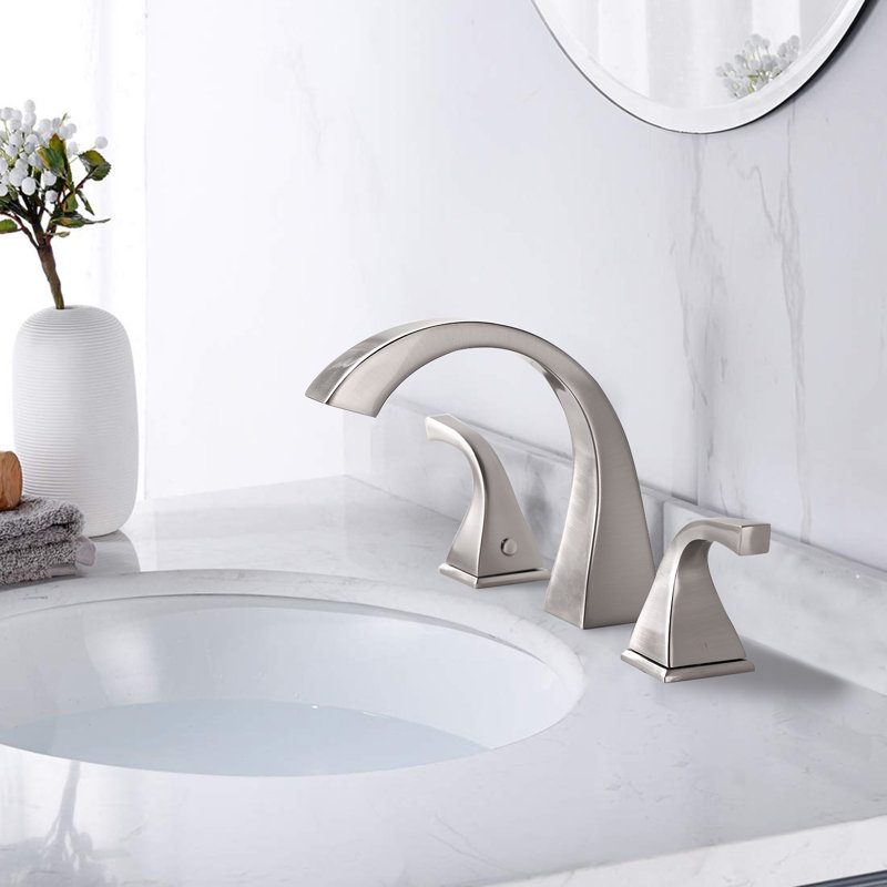 2-handle Bathroom Faucet with Drain Assembly, Brushed Nickel