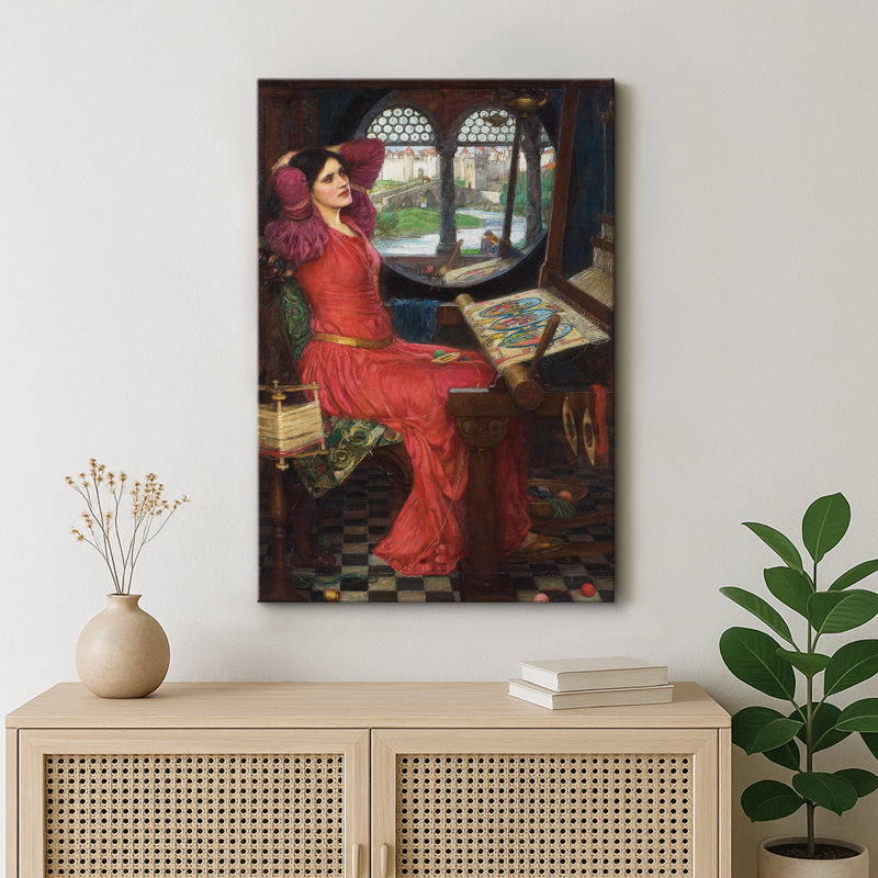 Art médiéval au métier à tisser, images intérieures romantiques, impression sur toile encadrée, H 18 po x l 12 po x P 1,5 po