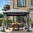 10 Ft. W X 10Ft. D Steel Patio Gazebo With Netting (Quick  Setup)-61292555