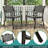 Meetwarm 9-Piece Outdoor Patio Dining Set For 8, All Weather Cast Aluminum Patio Funiture Table And Chairs Set- 94.5" Rectangular Table With 2" Umbrella Hole And 8 Chairs For Garden, Dark Bronze