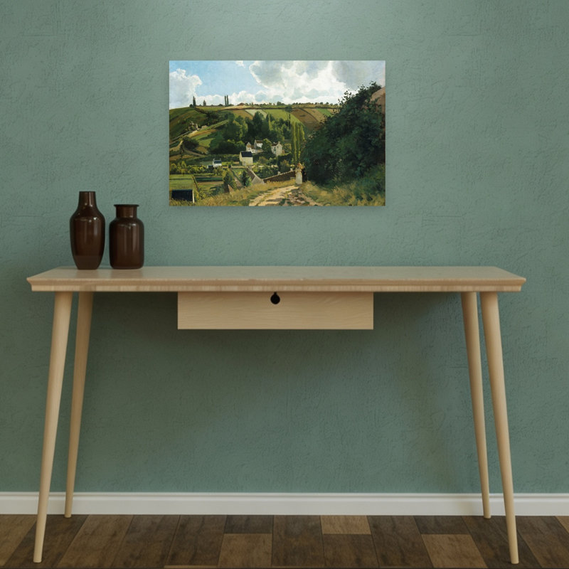 Jalais Hill à Pontoise, 1867 - Estampe d'art mural représentant un paysage rustique impressionniste contemporain.