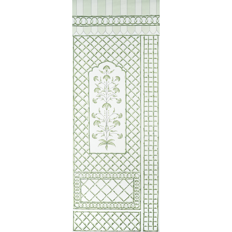 Schumacher x Marie-Anne Oudejans Bamboo Trellis Panel A, Green