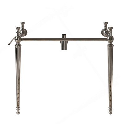 Console de salle de bain 36 po avec pieds en fer, sans lavabo et robinet, chrome