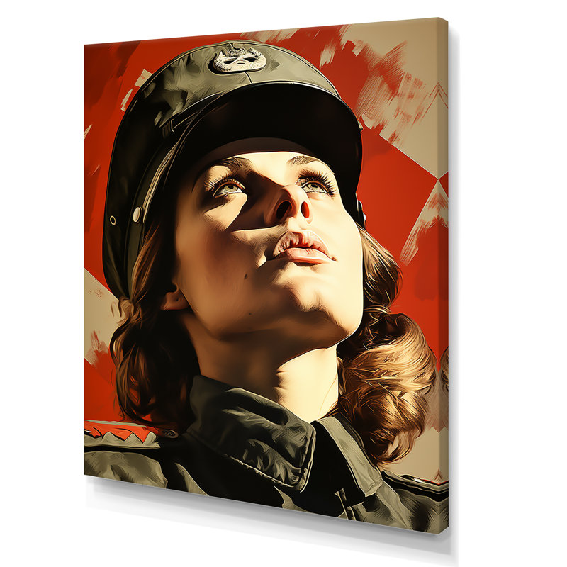 Propagande de guerre - art mural militaire, Toile tendue, H 40 po x l 30 po x P 1,5 po