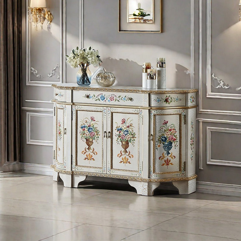 European Style Luxurious Hand-Painted Sideboard.