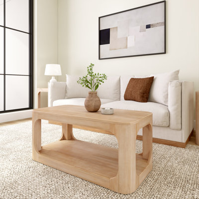 Table basse rectangulaire moderne avec tablette