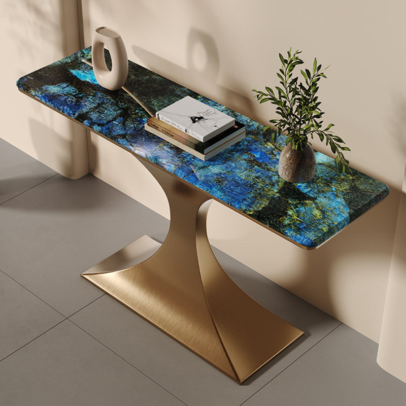 Console légère et luxueuse, 33,5 po H x 70,9 po L x 13,8 po P, Doré