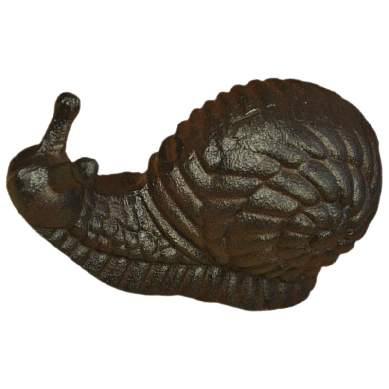 Dark Brown Iron Snail Figurine Tabletop Ornament