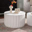Ensemble de tables de rangement rondes blanches avec couvercle escamotable