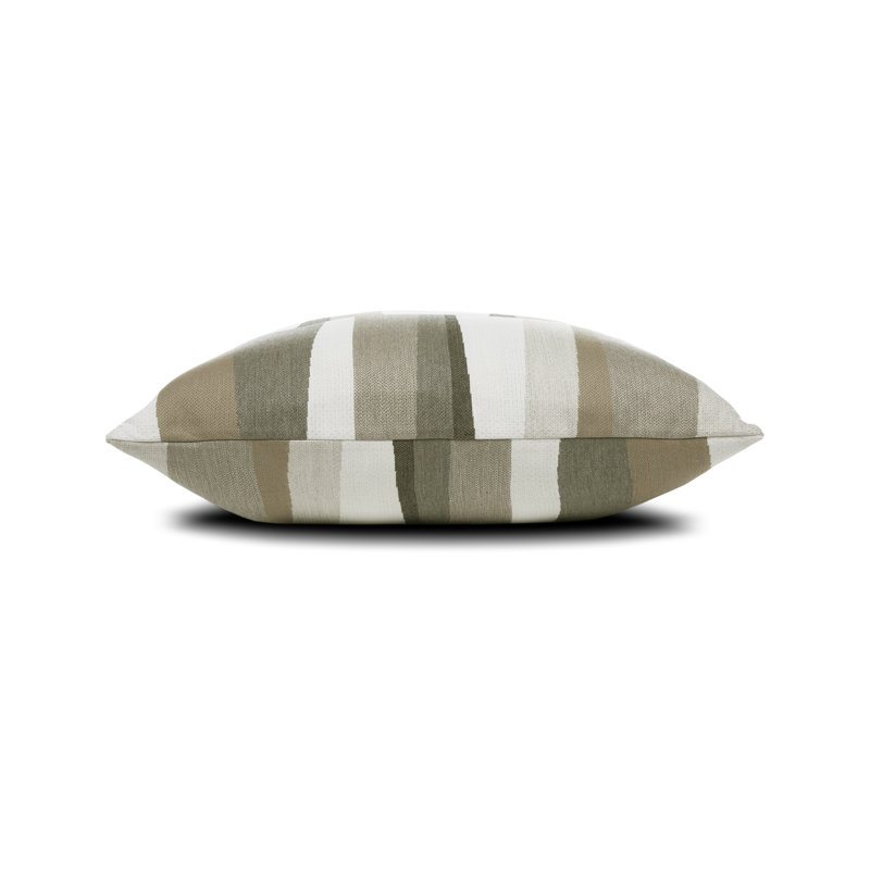 Strata Grigio Outdoor Square Sunbrella® Pillow Cover & Insert, Gray/White/Mocha