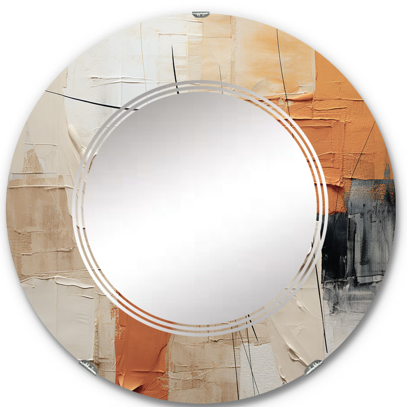 Halmstea - Miroir mural moderne rond, 24 po x 24 po