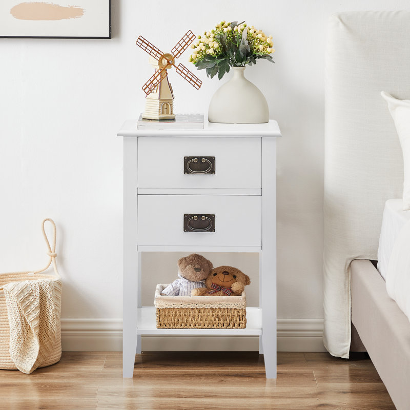 Miramontes 15.7'' W Nightstand, White, Set of 2