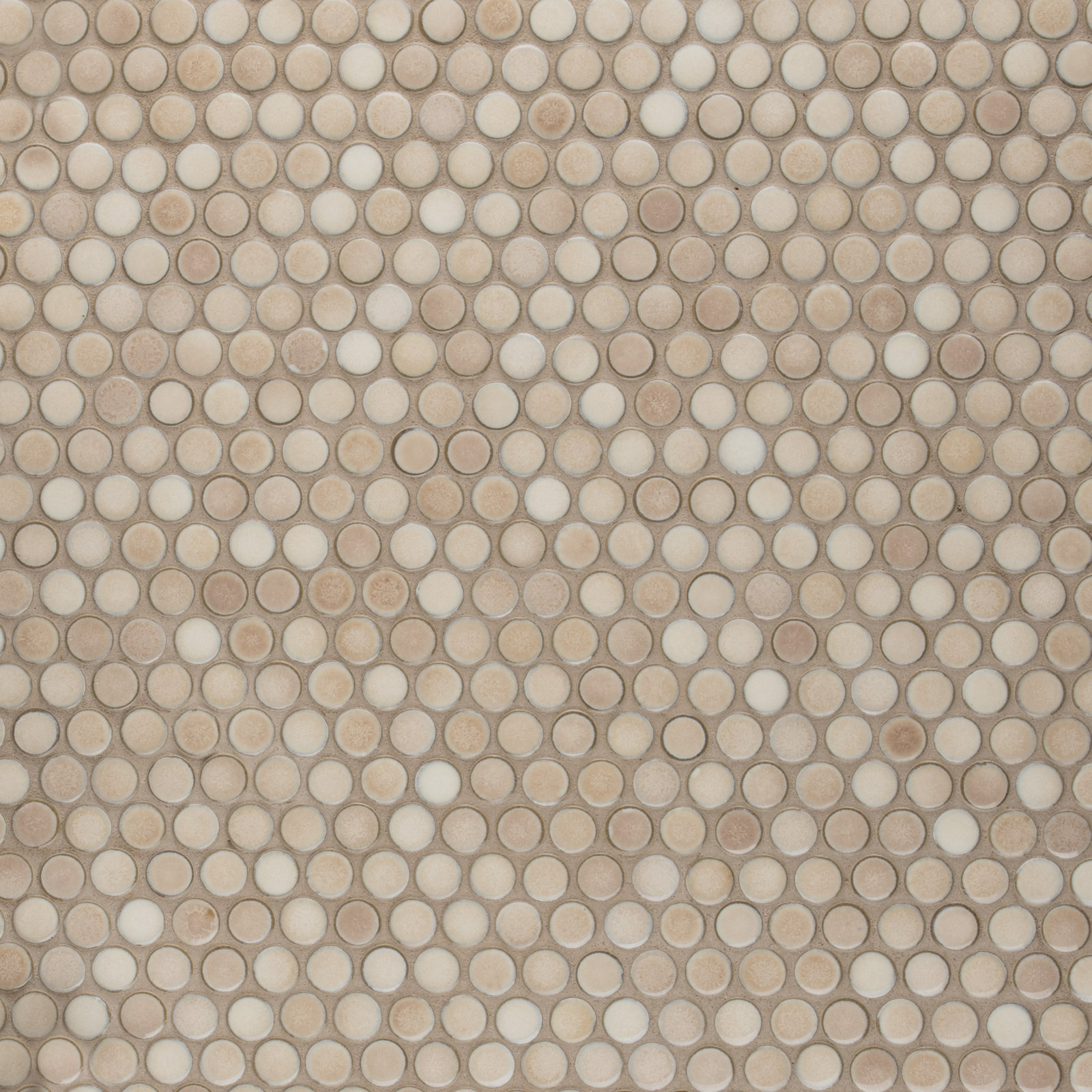 Hudson Penny Round Porcelain Mosaic Tile, Truffle